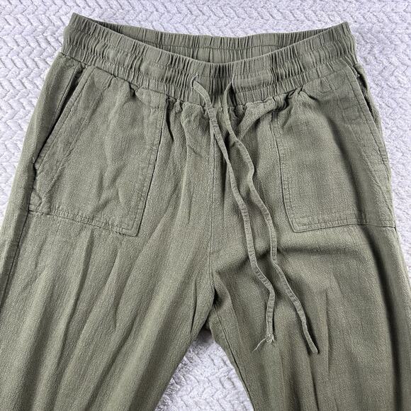 Staccato Pants Women Medium Army Green Coastal Beachy Lightweight Linen Blend - Picture 2 of 12